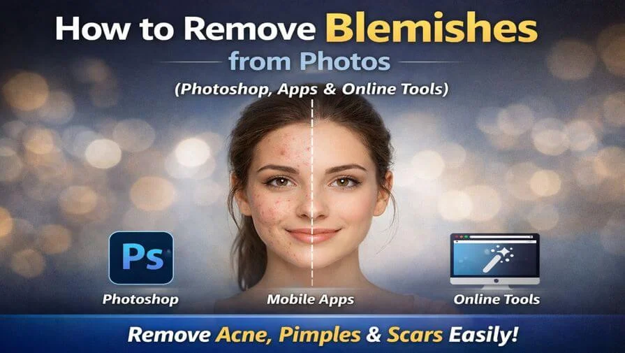 How to remove blemishes from photos using Photoshop and online tools