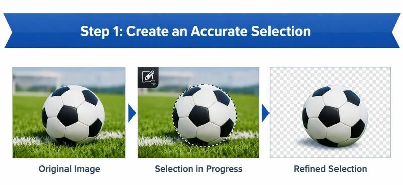 Creating an accurate selection in Photoshop before applying image masking