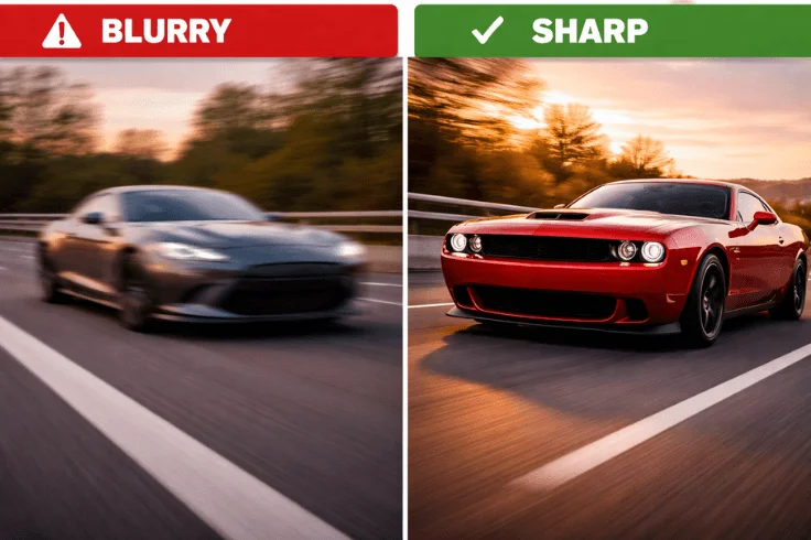 car motion photography blur vs sharp comparison