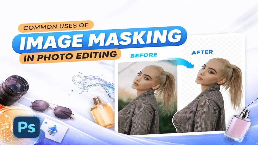 Featured image showing common uses of image masking in photo editing with before and after example