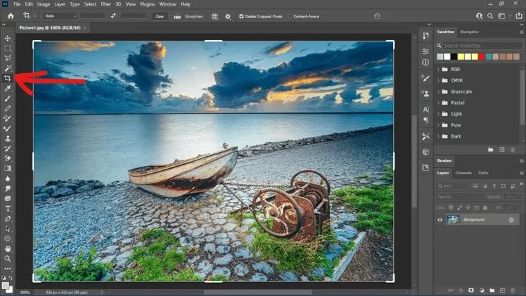 Crop and Straighten, Photoshop Edits