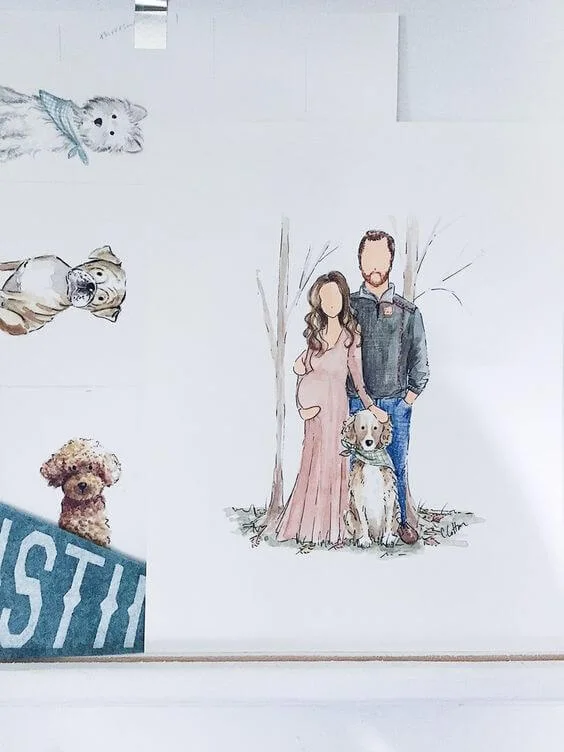 Faceless Portrait with Animals