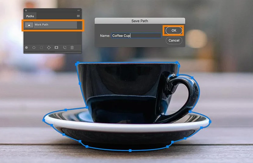 Rename the path layer, Photoshop Pen Tool