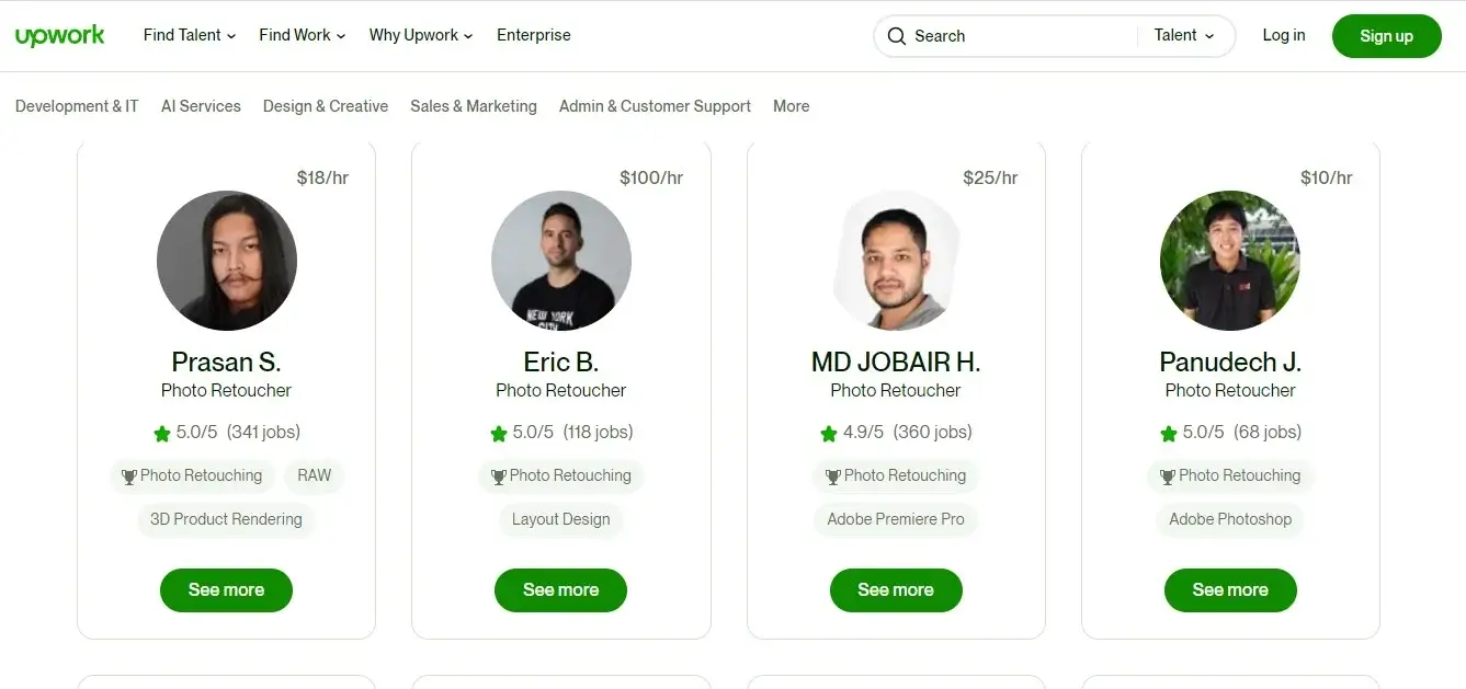 Upwork Freelancers, Upwork Photo Retouching