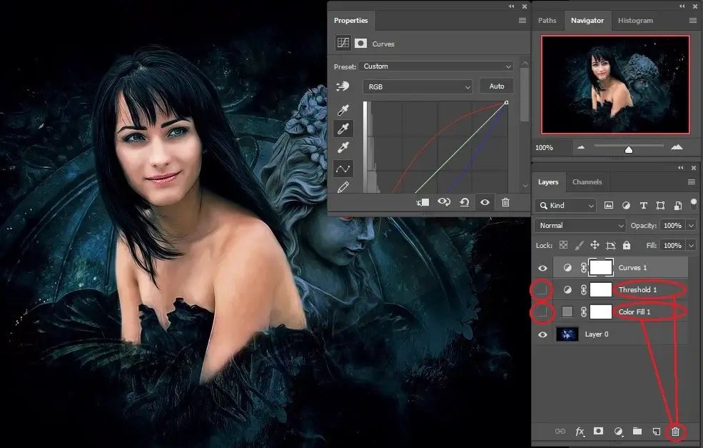 curves in Photoshop