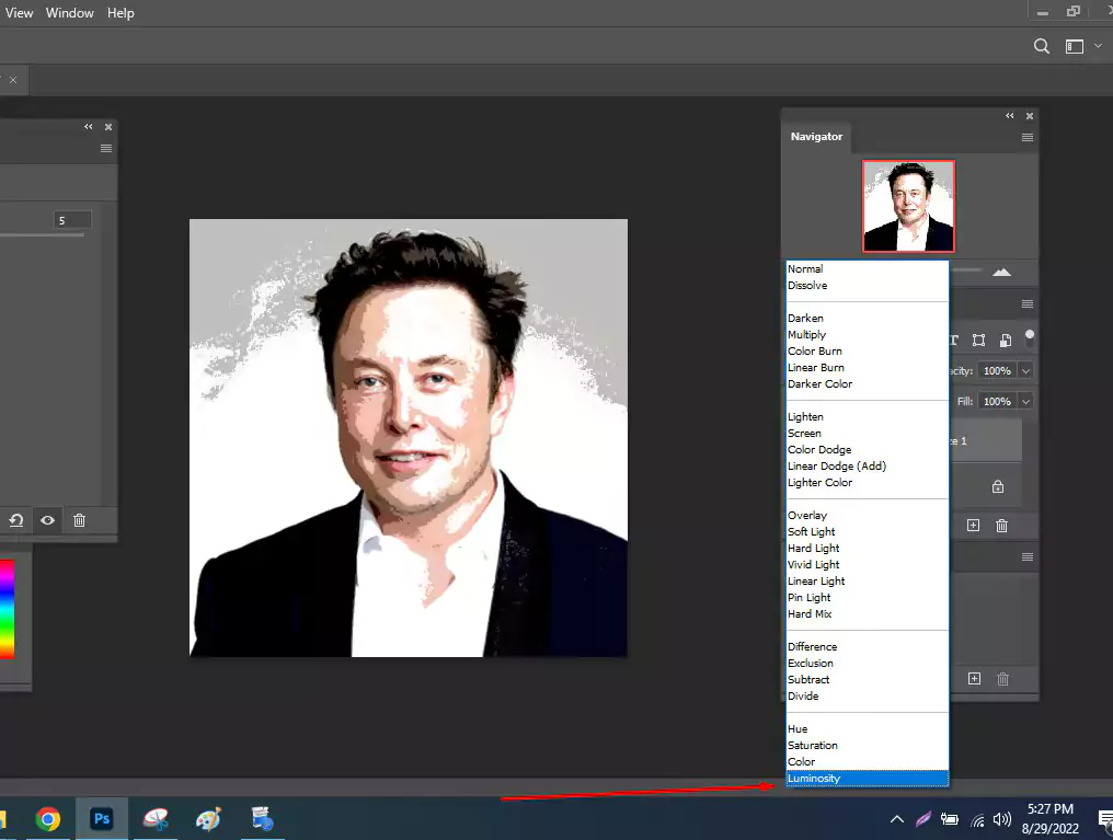 Changing the blending mode