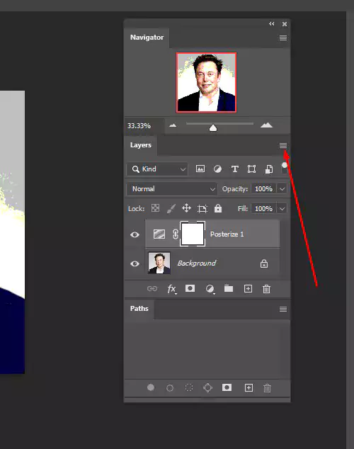 Click the layer menu combo box, layer menu combo