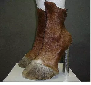 cow leg shaped unusual fashion shoe