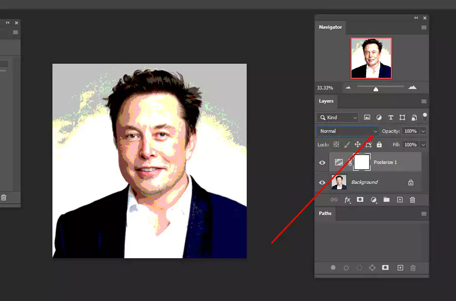 Initially it was normal, blending option,