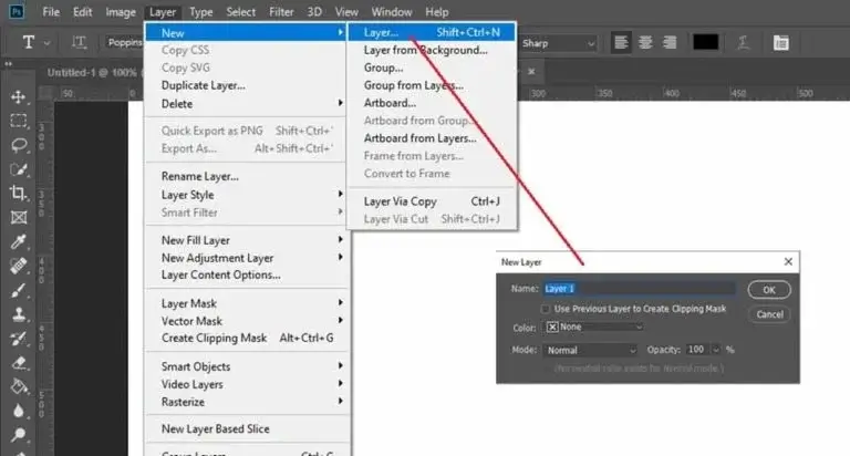 layers menu