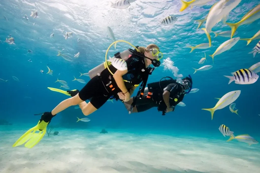 Diver maintaining perfect buoyancy for photography