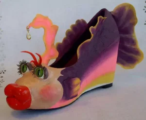 paper mache fish shaped shoe