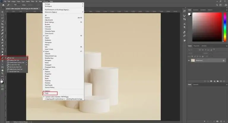 selecting the pen tool
