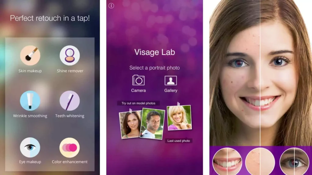 Visage, photo retouching app