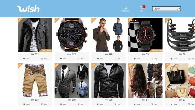 wish shop, ecommerce sites
