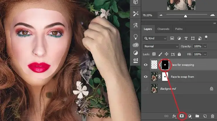 add a layer mask for swapping face