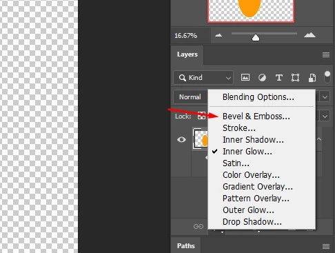 bevel and emboss effect for pumpkin drawing