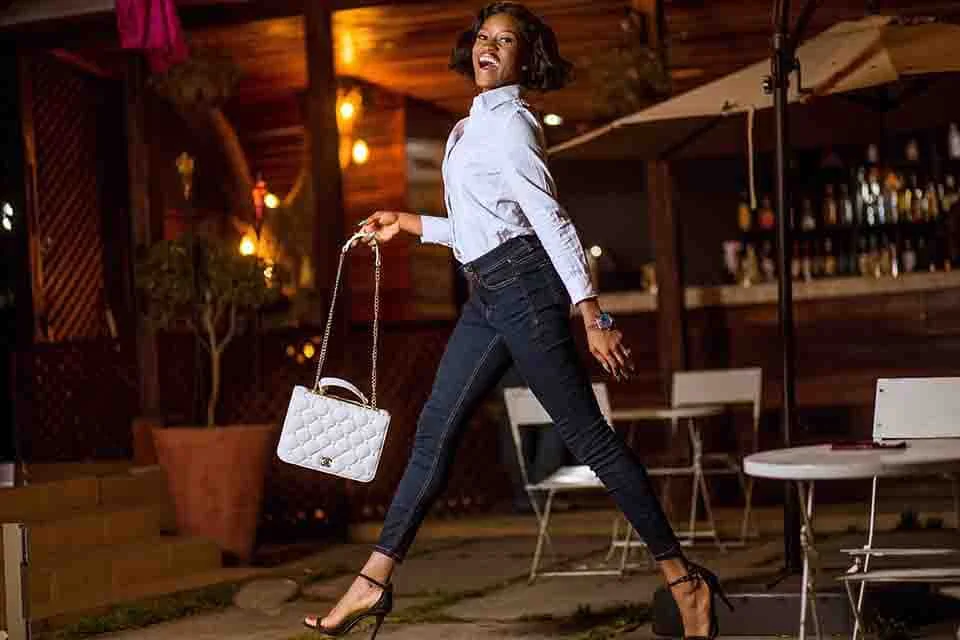 Fashion photography of a model on a catwalk