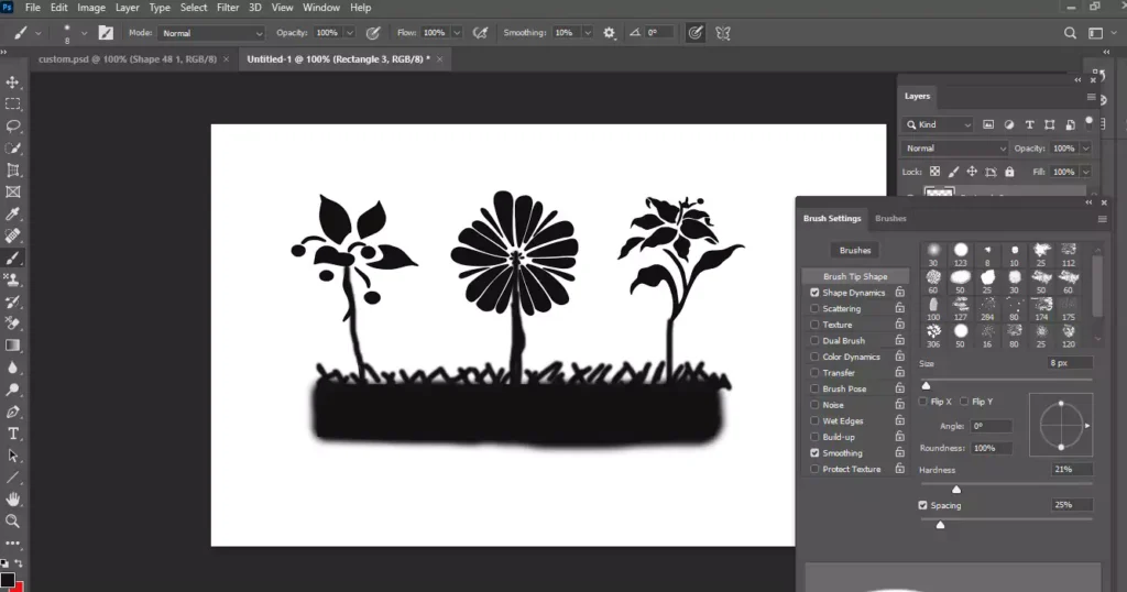 final screen shot for custom shape