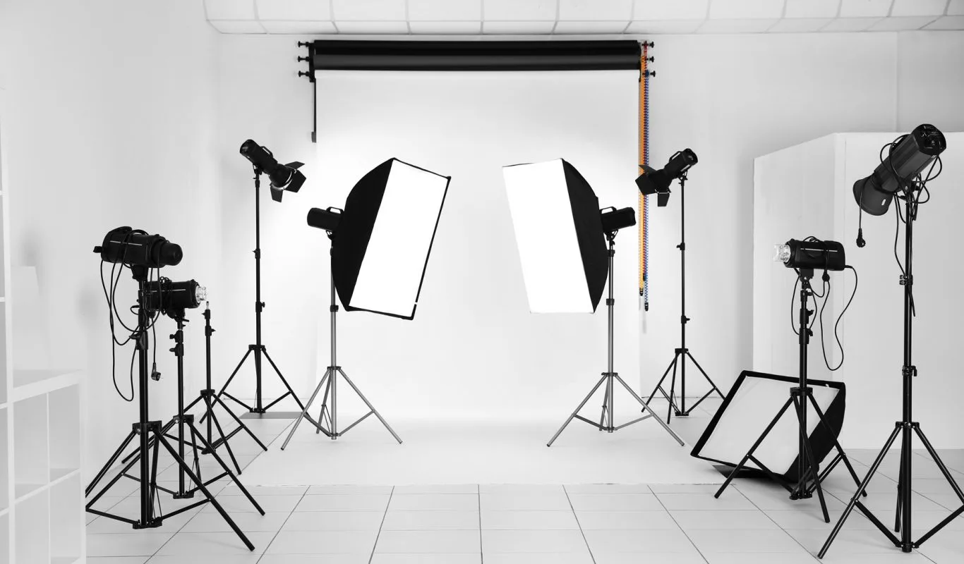 lighting setup in studio