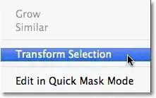 pick menu and select transform selection