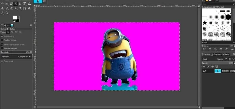 color tool to remove background in gimp