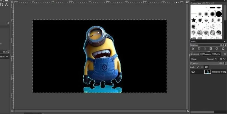 color tool to remove background in gimp