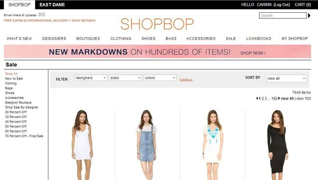 Shopbop, Online Clothing Stores