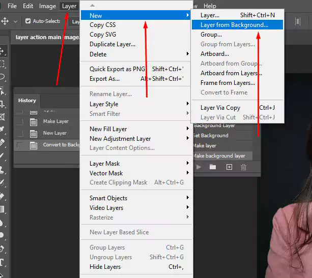 creates a new background layer in photoshop