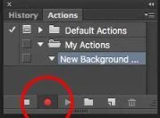 Stop Record button with action panel