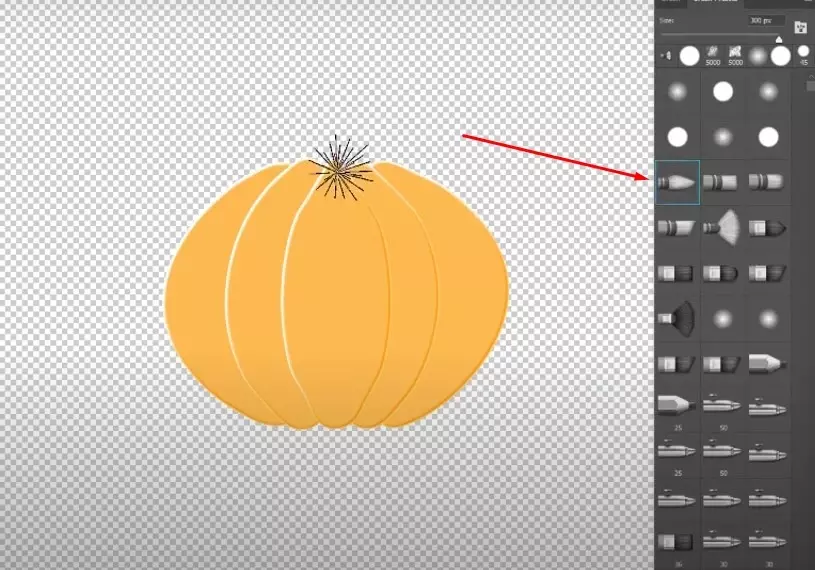 using brush for stem shape