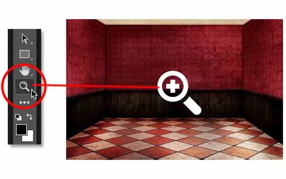 zoom tool in adobe photoshop