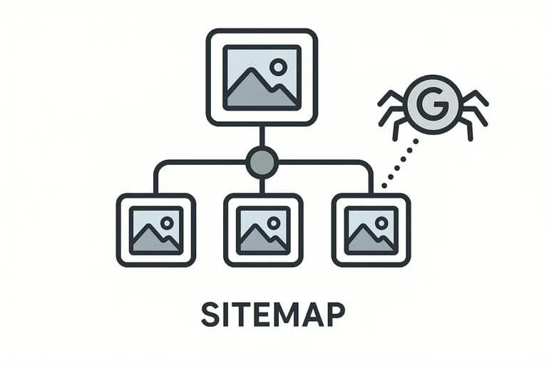 Screen showing image with alt text and SEO plus accessibility icons.