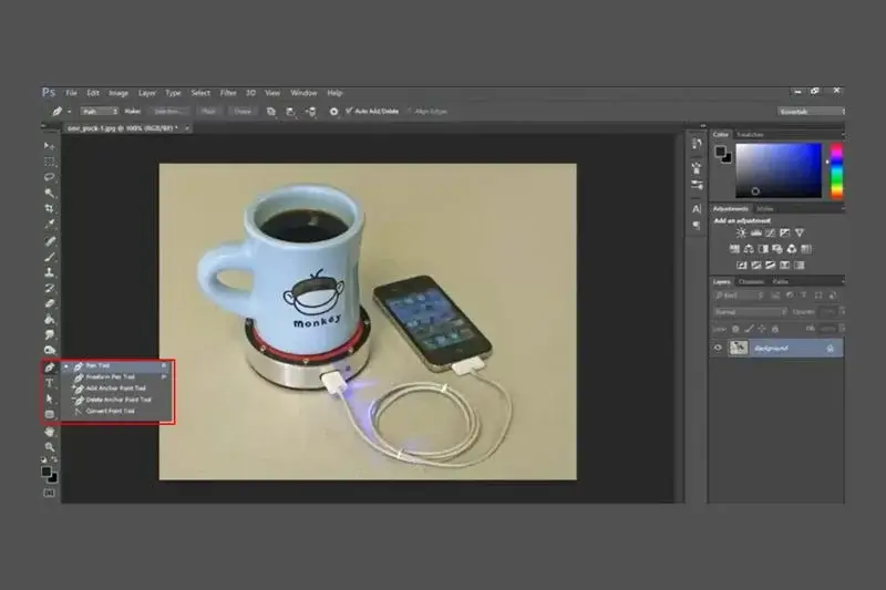Select the Pen Tool