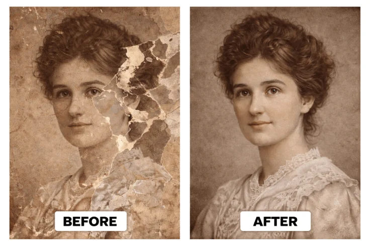 missing parts photo restoration before and after damaged image repair