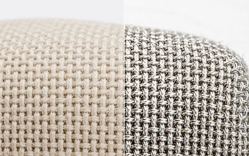 Natural fabric texture vs. over-sharpened detail
