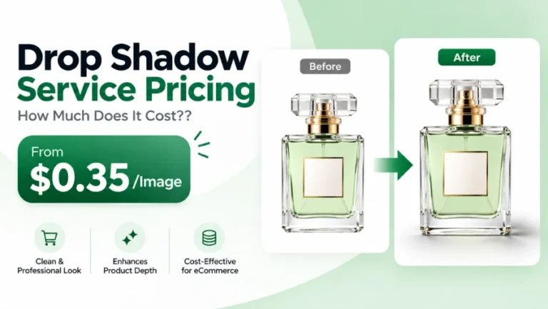 Drop shadow service pricing from $0.35 per image with before and after product editing