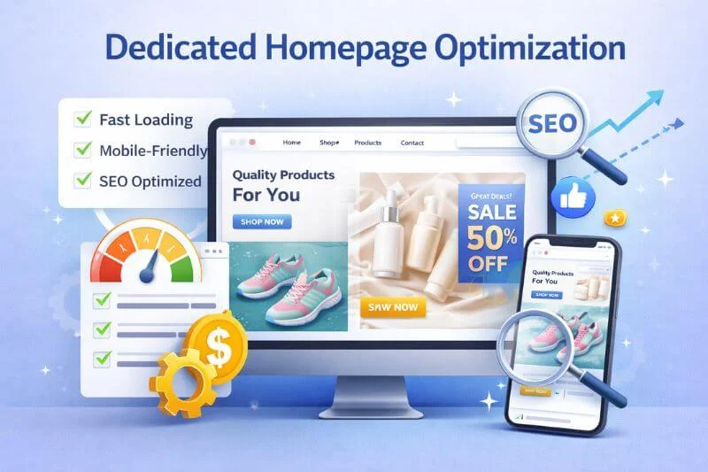 ecommerce homepage optimization design fast loading mobile friendly website