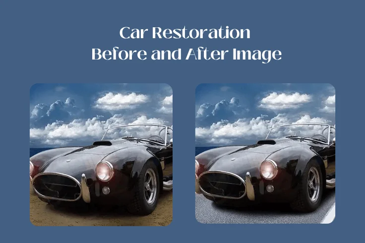 car photo before and after restoration image