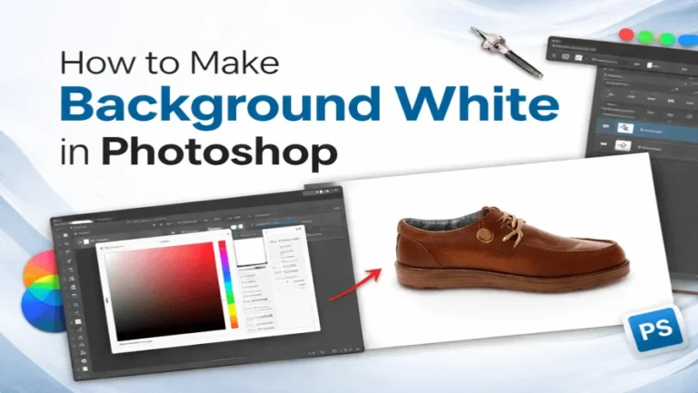How to make background white in Photoshop using solid color layer and RGB 255,255,255 pure white method