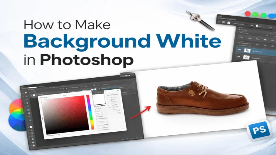 How to make background white in Photoshop using solid color layer and RGB 255,255,255 pure white method