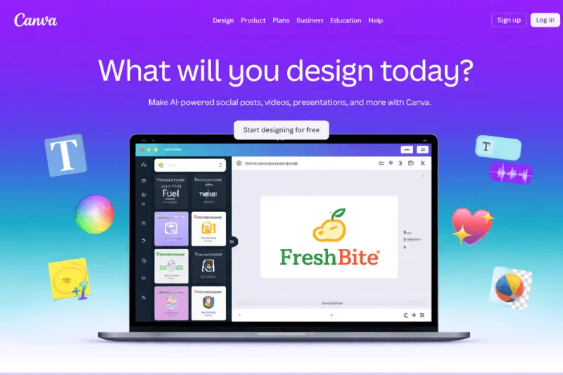 create logo without photoshop using Canva logo maker interface