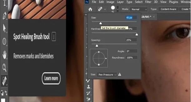 Adjust the Brush Size, How to Edit Photos in Photoshop