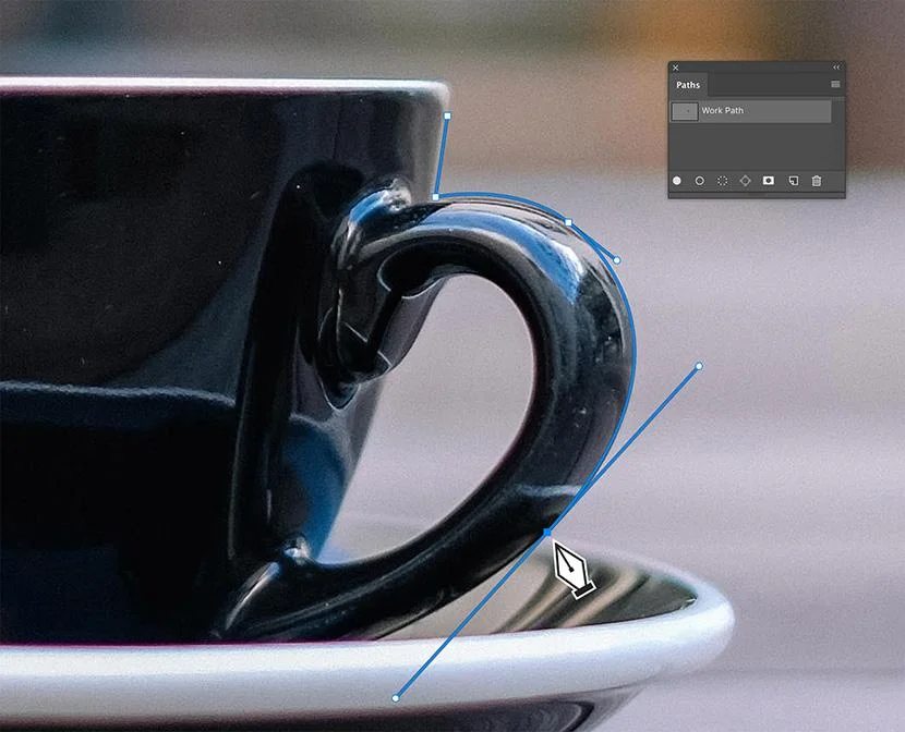 Drag the mouse to Curve the appearing point with your new point