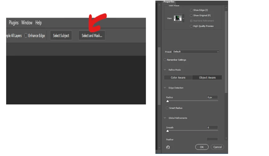 Select and Mask option