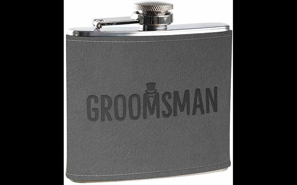 Engrave Name In Grey Hip Flask