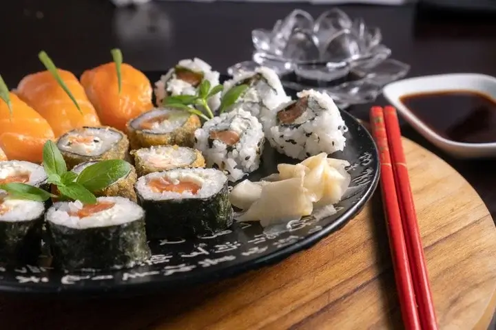 assorted sushi rolls on plate