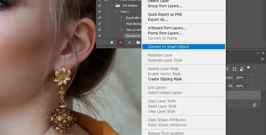 convert to smart object option