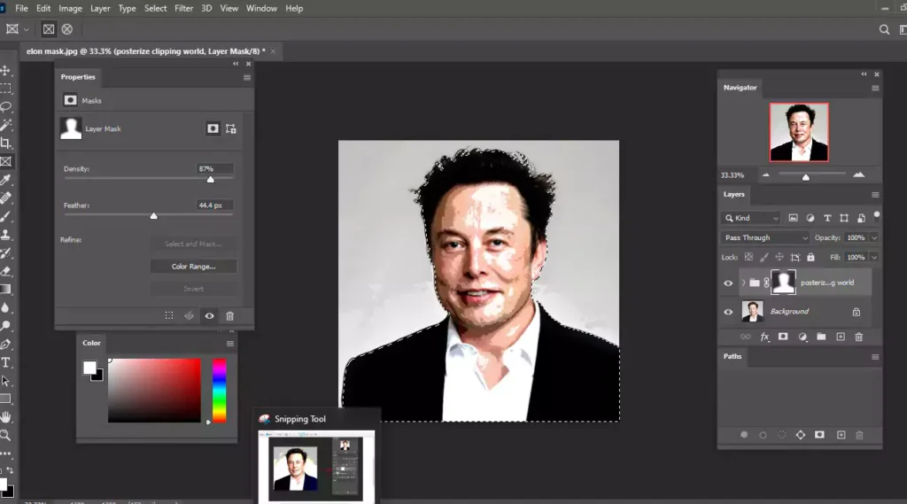 Elon mask posterize photo effect