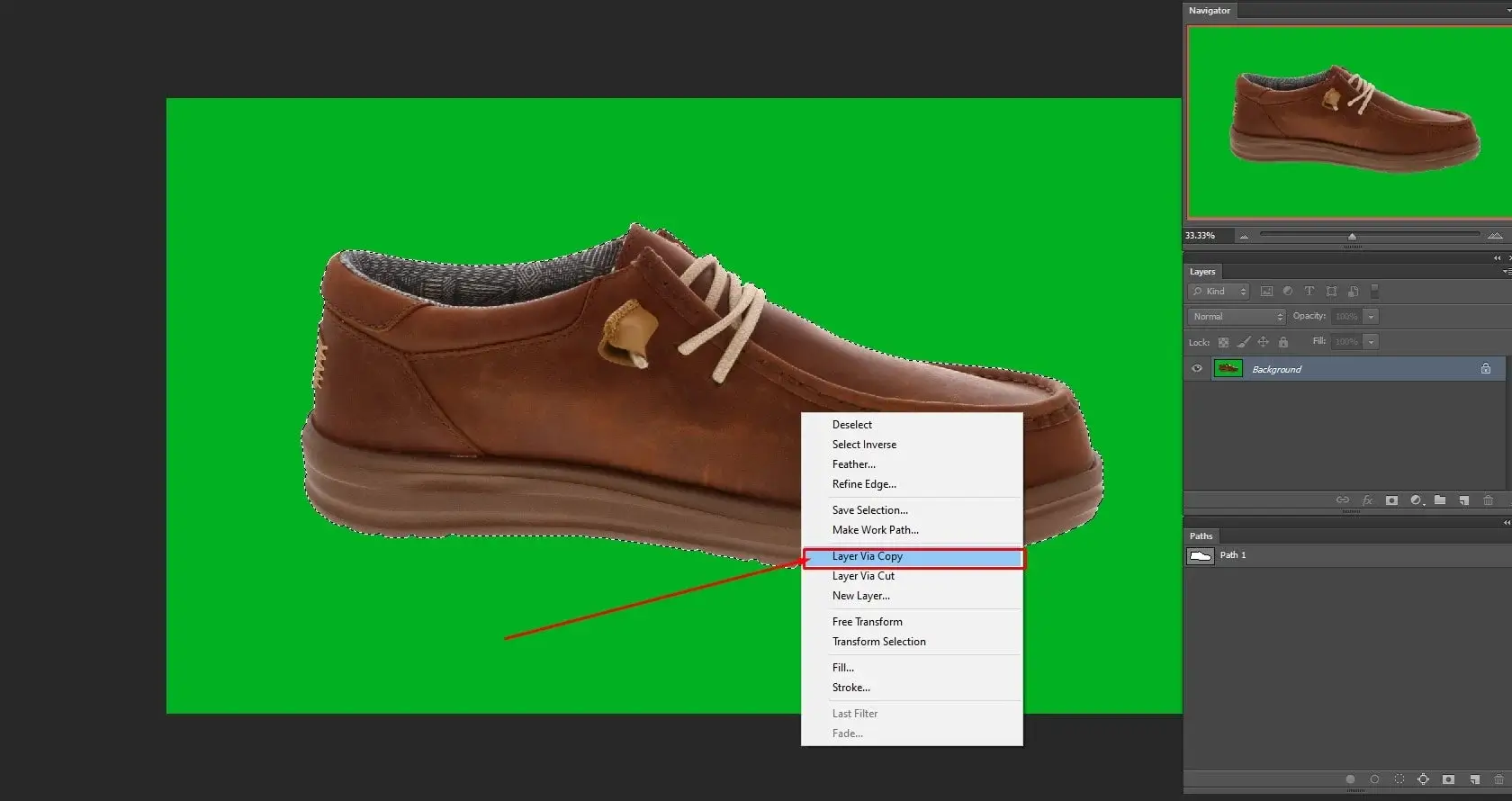 Layer a copy in Photoshop